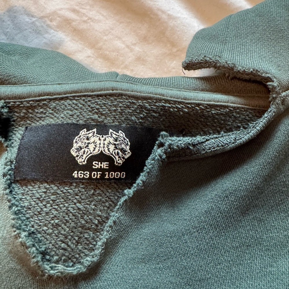 Darc Sport Forest Green Crewneck Pullover with White Wolf Graphic - Picture 2 of 3